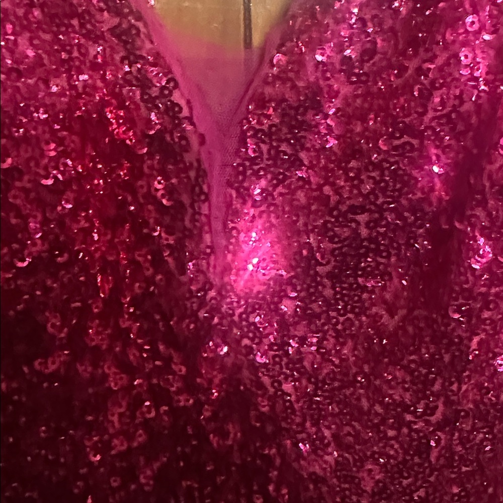 Morgan and Co. Sparkling Pink Sequin Gown - Picture 7 of 7